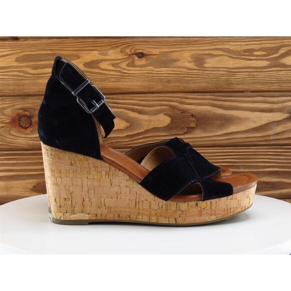 Crown Vintage Size 8 Platform Heel Black Leather M Width Chalina - Picture 5 of 10